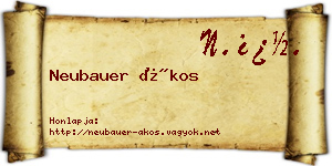 Neubauer Ákos névjegykártya